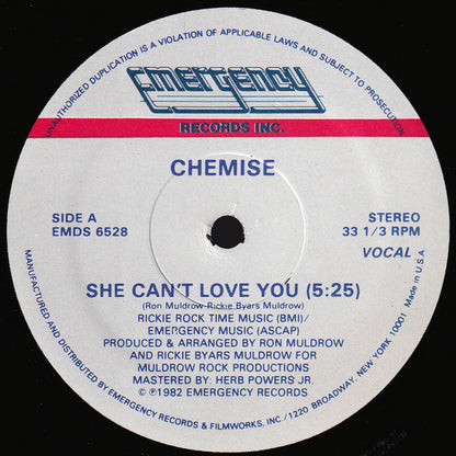 Chemise : She Can't Love You (12", Gre)