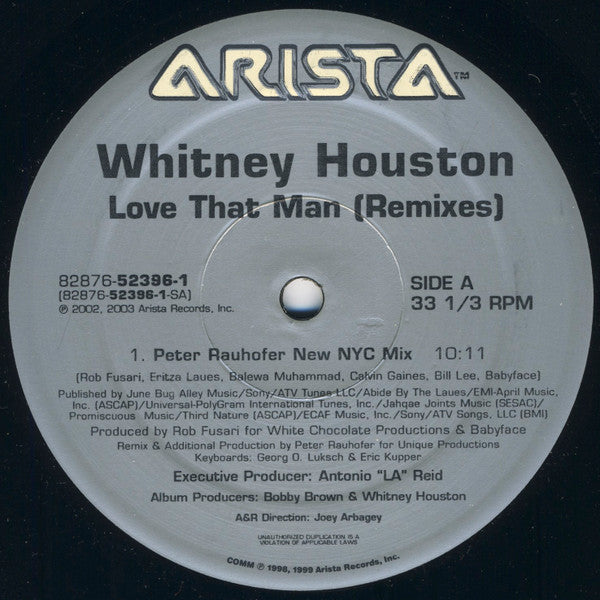 Whitney Houston : Love That Man (Remixes) (2x12")