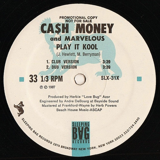 Ca$h Money And Marvelous* : Play It Kool / Ugly People Be Quiet (12", Promo)