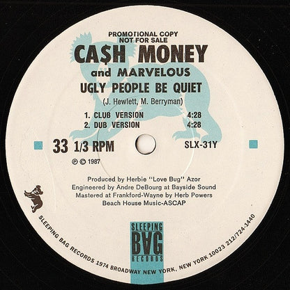 Ca$h Money And Marvelous* : Play It Kool / Ugly People Be Quiet (12", Promo)