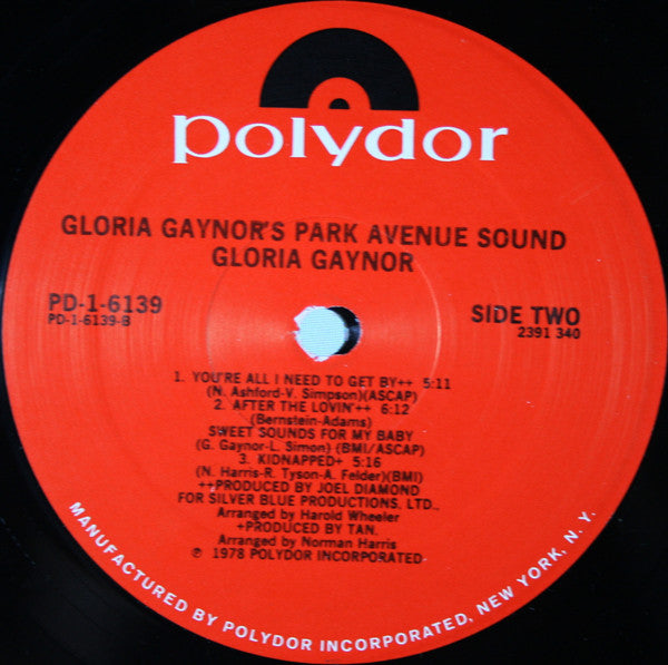 Gloria Gaynor : Gloria Gaynor's Park Avenue Sound (LP, Album)