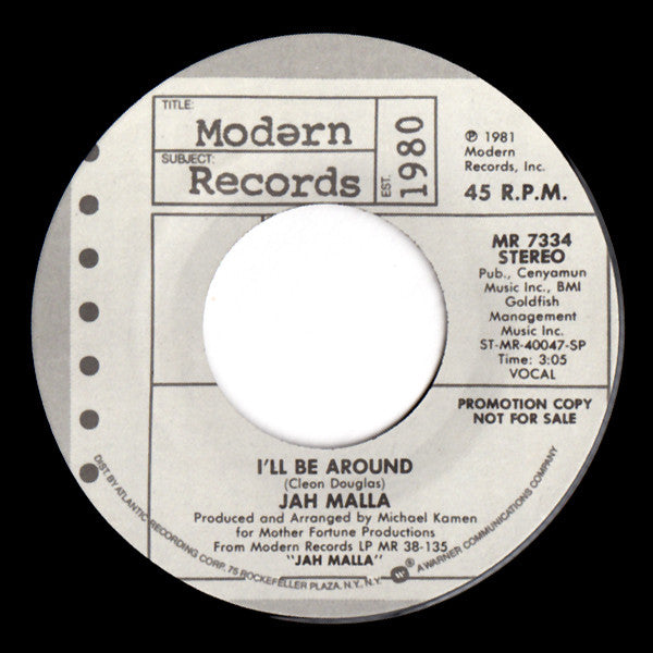 Jah Malla : I'll Be Around (7", Promo)
