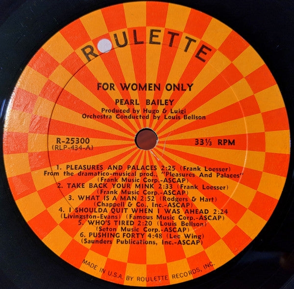 Pearl Bailey : For Women Only (LP, Album)
