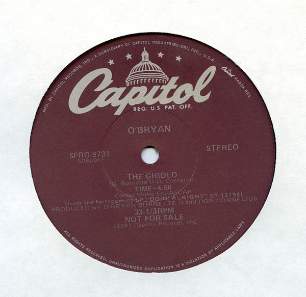 O'Bryan : The Gigolo (12", Promo)