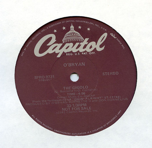 O'Bryan : The Gigolo (12", Promo)