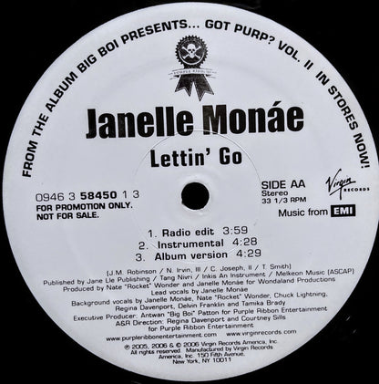 Scar (2) Feat. Cee-lo / Janelle Monáe : What Is This / Lettin' Go (12", Promo)