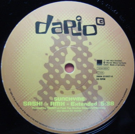 Dario G : Sunchyme (Sash! Remix) (12")