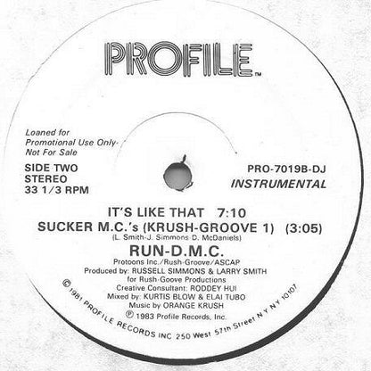 Run-D.M.C.* : It's Like That / Sucker M.C.'s (12", Promo)