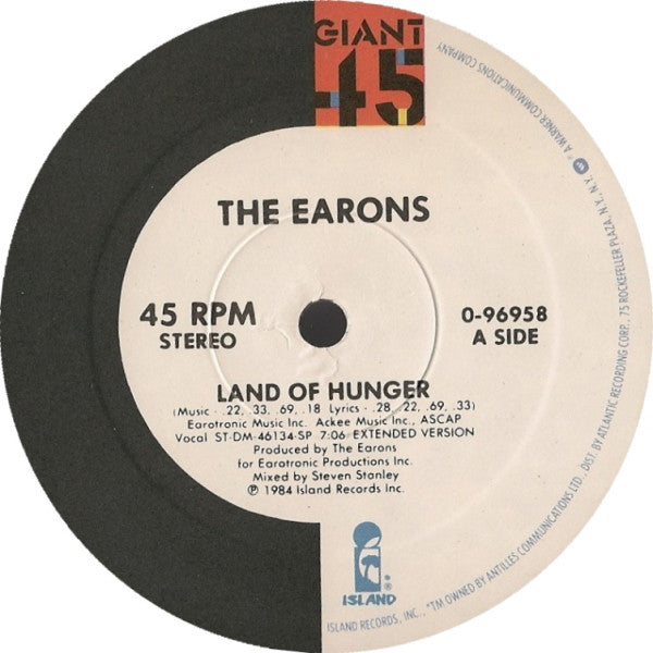 The Earons : Land Of Hunger (12")