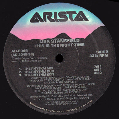 Lisa Stansfield : This Is The Right Time (12")