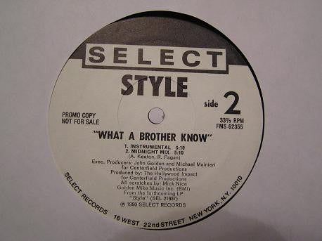 Style (2) : What A Brother Know (12", Promo)