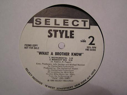Style (2) : What A Brother Know (12", Promo)