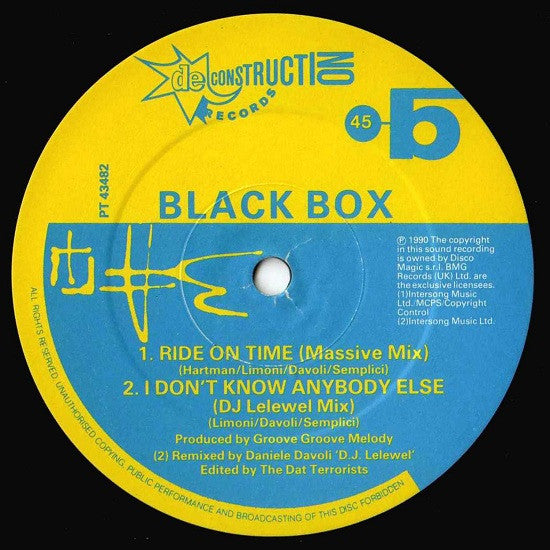 Black Box : I Don't Know Anybody Else (Remix) (12")