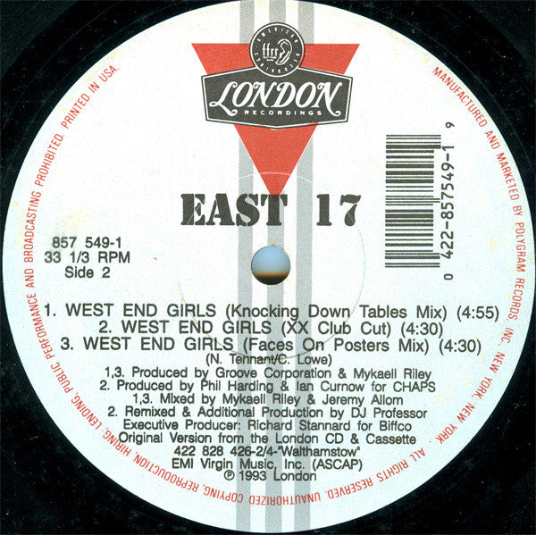 East 17 : West End Girls (12")