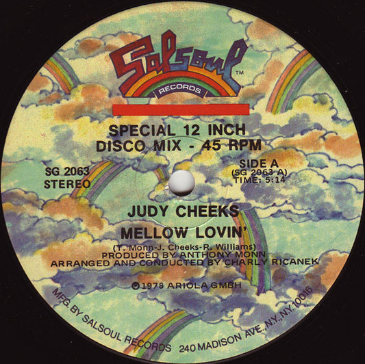 Judy Cheeks : Mellow Lovin' (12", Single, RE, Ind)