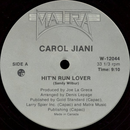 Carol Jiani : Hit 'N Run Lover / All The People Of The World (12", RP, Sil)