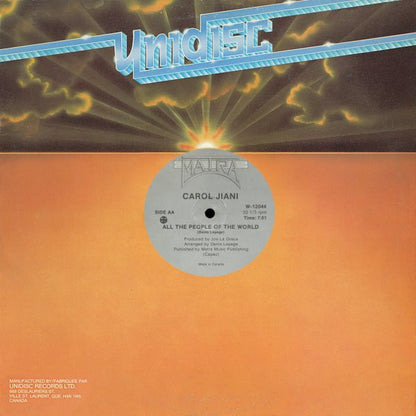 Carol Jiani : Hit 'N Run Lover / All The People Of The World (12", RP, Sil)