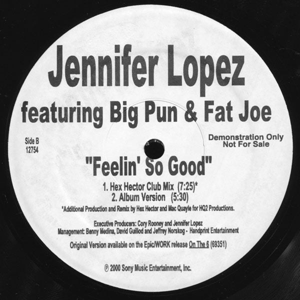 Jennifer Lopez featuring Big Pun* & Fat Joe : Feelin' So Good (12", M/Print, Promo)