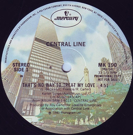 Central Line : That's No Way To Treat My Love (12", Promo)