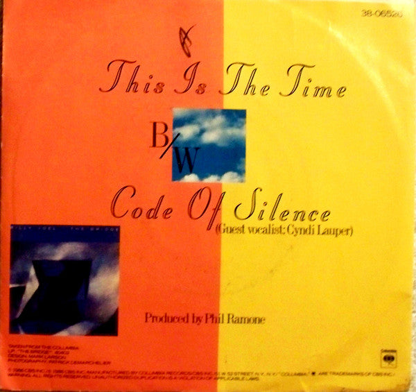 Billy Joel : This Is The Time (7", Styrene, Pit)