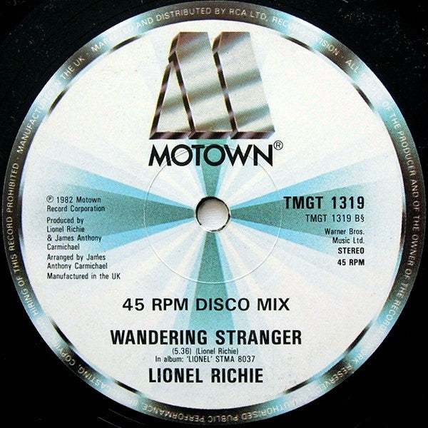Lionel Richie : All Night Long (All Night) / Wandering Stranger (12", Single)