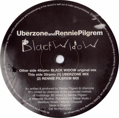 Uberzone And Rennie Pilgrem* : Black Widow (12")