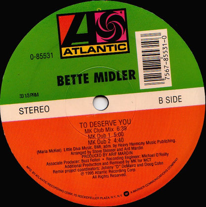 Bette Midler : To Deserve You (12")