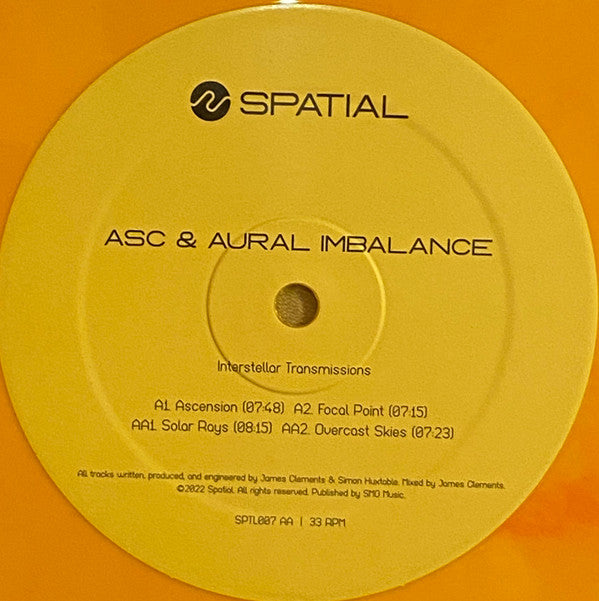ASC & Aural Imbalance : Interstellar Transmissions (12", EP, Ora)