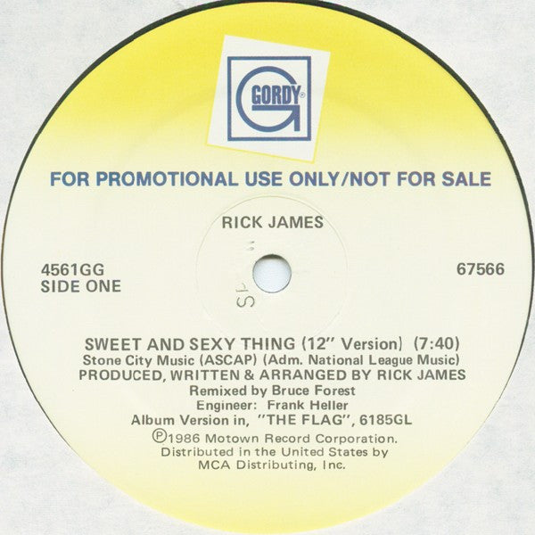 Rick James : Sweet And Sexy Thing (Special 12" Remix) (12", Promo)