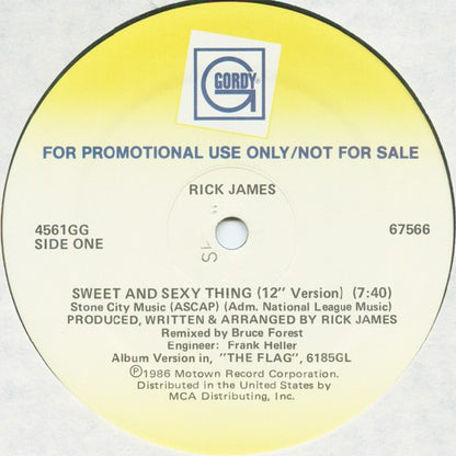 Rick James : Sweet And Sexy Thing (Special 12" Remix) (12", Promo)