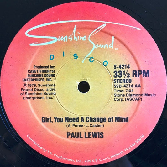 Paul Lewis : Girl, You Need A Change Of Mind / Inner City Blues (12")