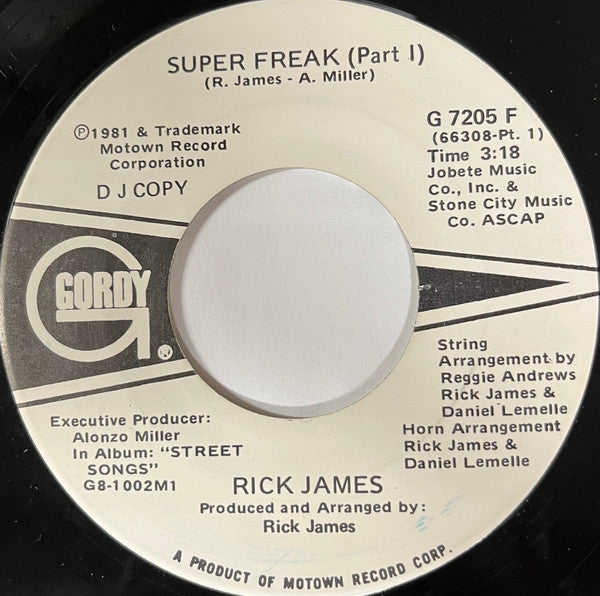 Rick James : Super Freak (Part I) (7", Single, Promo)
