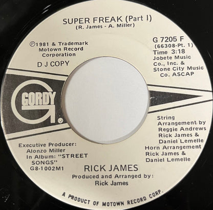 Rick James : Super Freak (Part I) (7", Single, Promo)