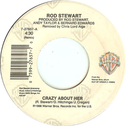 Rod Stewart : Crazy About Her (7", Single)