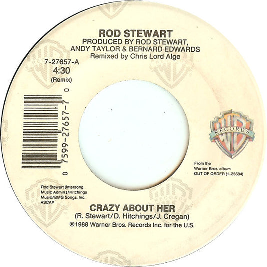 Rod Stewart : Crazy About Her (7", Single)
