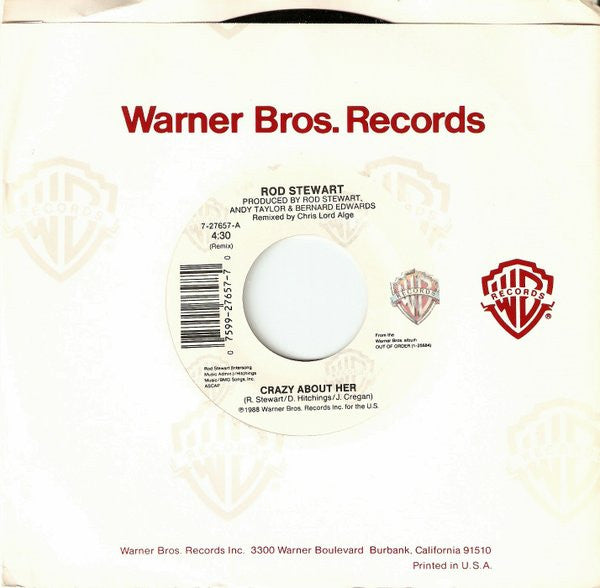 Rod Stewart : Crazy About Her (7", Single)