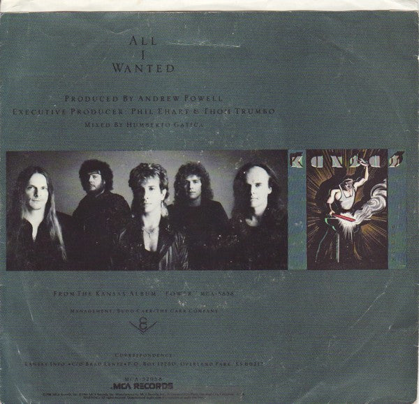 Kansas (2) : All I Wanted (7", Single, Pin)