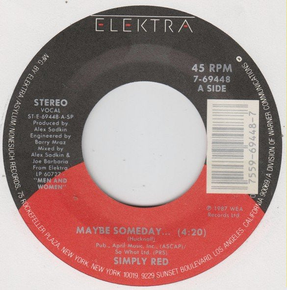 Simply Red : Maybe Someday... (7", Single)
