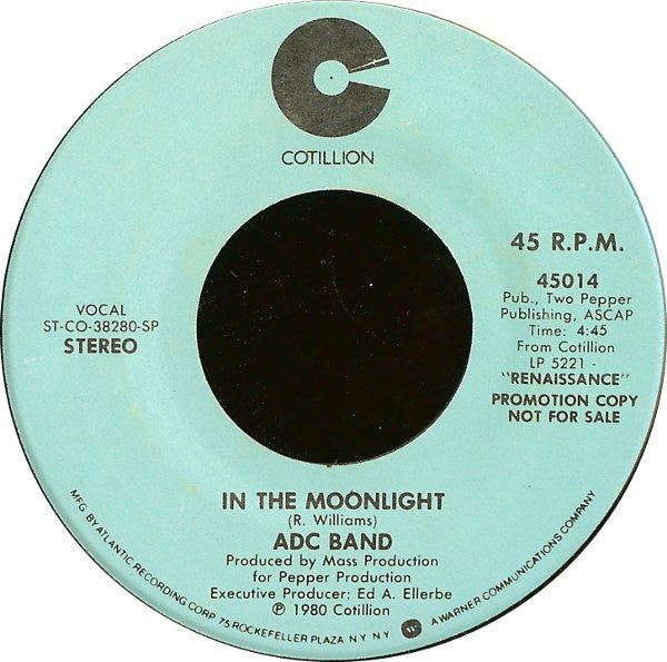 ADC Band : In The Moonlight (7", Mono, Promo, Styrene)