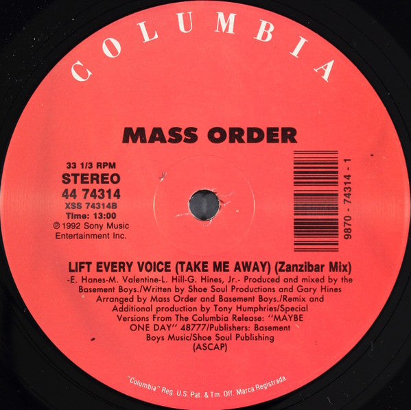 Mass Order : Lift Every Voice (Take Me Away) (12")