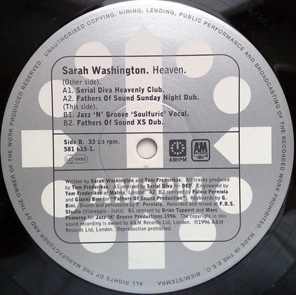 Sarah Washington : Heaven (2x12")