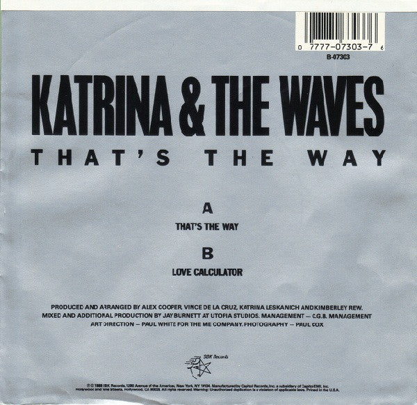Katrina & The Waves* : That's The Way (7", Single)