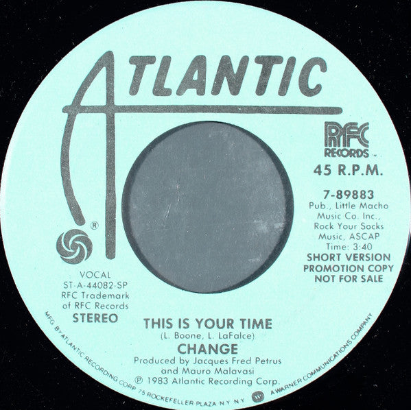 Change : This Is Your Time (7", Promo)
