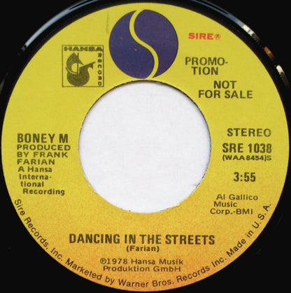 Boney M. : Dancing In The Streets (7", Single, Promo)