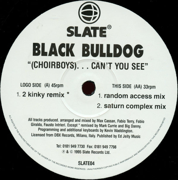 Black Bulldog : (Choirboys)...Can't You See (12")