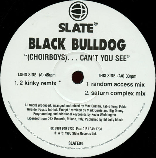 Black Bulldog : (Choirboys)...Can't You See (12")