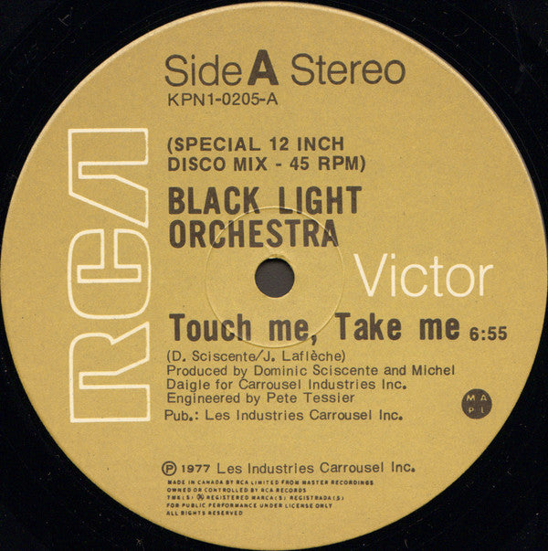 Black Light Orchestra : Touch Me, Take Me (12", Mono)