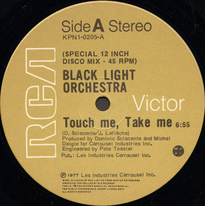 Black Light Orchestra : Touch Me, Take Me (12", Mono)