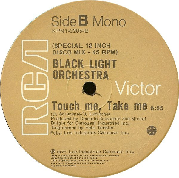 Black Light Orchestra : Touch Me, Take Me (12", Mono)