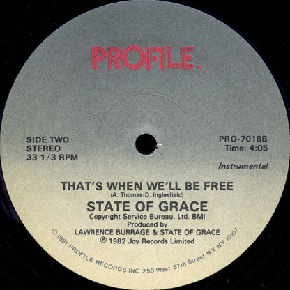 State Of Grace (3) : That's When We'll Be Free (12", Single)